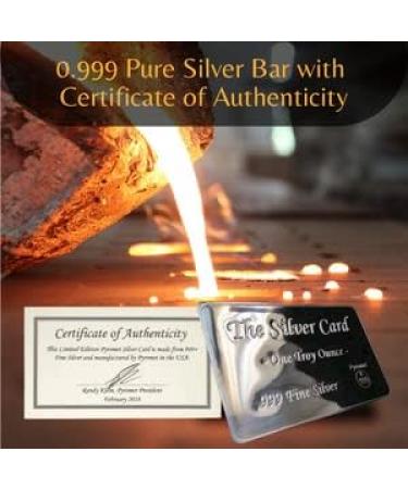 1 Troy oz Pure Silver Bars  Silver oz .999 Pure bar  Precision Minted one Once Silver bar  Mirror Finish Silver Bullion Brilliant Rectangular Coins with Certificates of Authenticity by Pyromet - Buy Online on GoSupps.com