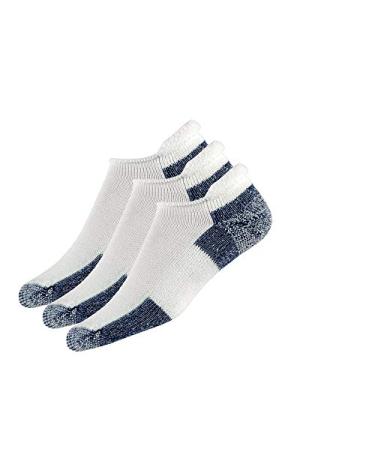 Thorlos J Max Cushion Running Rolltop Socks White/Navy (3 Pairs) Large