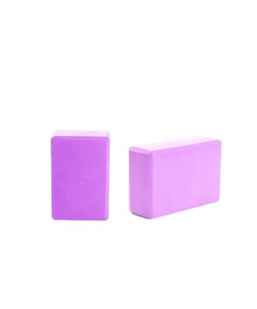 Mind Reader Yoga Block (Set of 2) High Density EVA Foam Blocks Non-Slip Surface for Yoga, Pilates, Meditation, Supports Deepen Poses, Improve Strength and Aid Balance and Flexibility, Purple