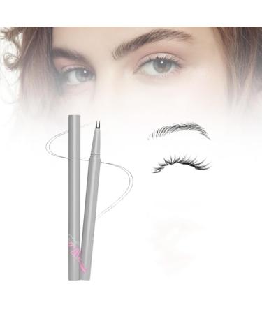 Double Tip Lower Eyelash Pencil - 2024 New 3D Waterproof 2 Tip Eyelash Pen Eye Liner Liquid Eyeliner - Dual Pronged Bottom Eyelashes Pen Waterproof Liquid Eyeliner for Natural Eye Makeup (Black-2pcs)