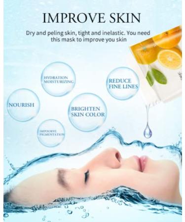 Buy 8 PC Face Cloth Masks Set - Collagen Essence Sensitive & Fruit-Extracted Skincare Mask for Moisturizing - Buy Online on GoSupps.com