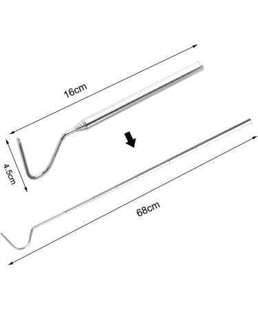 Jiakalamo Collapsible Snake Hook Stainless Steel Retractable Reptile Hook Extensible Snake Catcher Capture Hook(White) - Buy Online on GoSupps.com