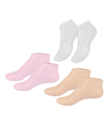 DRESSOOS Female Socks 3 Pairs moisturizing Socks Non Socks Aloe Socks spa Socks spa Gel Socks Foot Care Foot Socks Lotion Socks Silicone Socks Foot Care Miss Sebs Heel Casual Socks