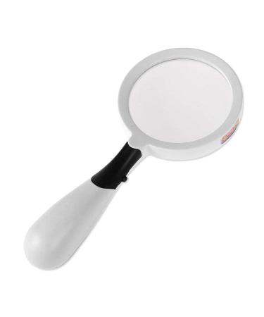 LED Light Illumination Magnifying Glass Elderly Children's Gift HD Handheld Large Lens 90MM White Made in China