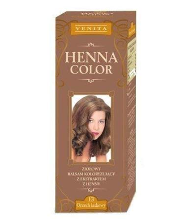 Henna Colors 13 hazel nut Haarbalsam Hair color effect natural hair dyeing medium hen eco dark red 75 Milliliters