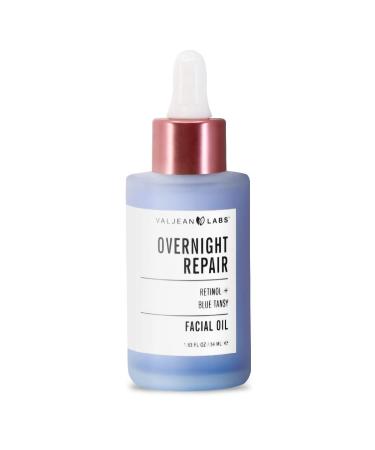 Valjean Labs Overnight Repair Facial Oil | Retinol and Blue Tansy | Helps to Even Skintone  Calm and Soothe Redness | Cruelty Free  Vegan  Made in USA (1.83 oz) Overnight Repair Facial Oil 1.83 Fl Oz (Pack of 1)