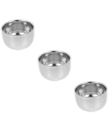 Minkissy 3 pieces of a beard bowl razor cream bowl shaving set for men wet razors razor cups shaving cups shaving tools men's shaving tools men's shave stainless steel 304#
