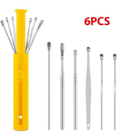 XIDAJIE 7pcs Ear Cleaner Earwax Removal Tool Set - Spring Spoon Ear Pick Cleanser Care, Green - Buy Online on GoSupps.com