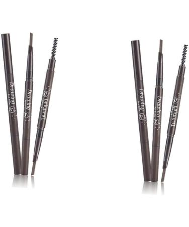 FOMIYES 2pcs 2 1 Eyebrow Pencil Waterproof Eyebrow Spoolie Brush Eyebrow Pencil Brush Makeup Triangle 3d 1 count (Pack of 1) As Shownx2pcs - Buy Online on GoSupps.com