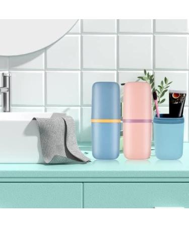 AvoDovA Travel Toothbrush Cup 3Pcs Portable Toothbrush Case Plastic Travel Toothbrush Holder for Travel Business Trip Home School Supplies - Buy Online on GoSupps.com