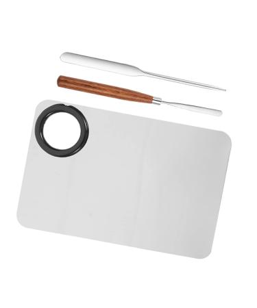 1 Set Color Stick Palette Waxing Spatula Cream Makeup Color Mixing Plates Makeup Palettes Metal Color Palette Tool Foundation Palette Pigment Stainless Steel Paint