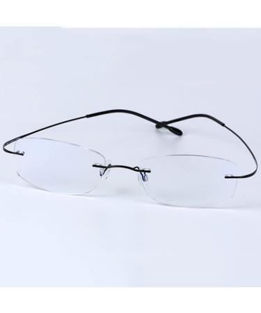 Buli reading glasses 1.00 Titan Glasses with presumption Ultra -light marginal optics reading aid Invisible computer glasses for men (Color: Black Size: +3.5)