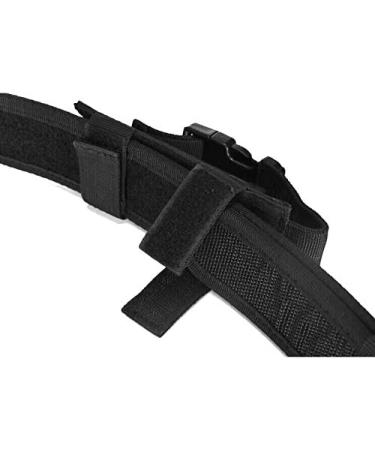 Adjustable Heavy Duty Tactical Belt with Dual Mag Pouches - Black | Military Army Police Uniform Airsoft Utility Waist Belt - Buy Online on GoSupps.com