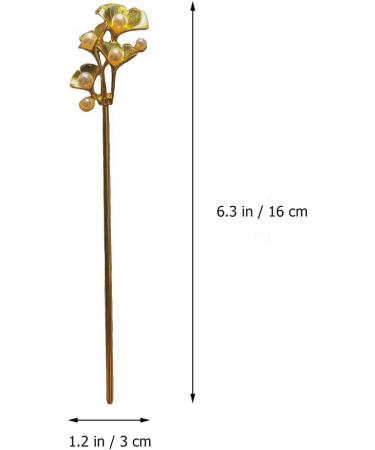 Lurrose Womens Hair Accessories Pearl Flower Hair Stick Chinese Hair Chopsticks Hair Pin Updo Chignon Pin Hair Styling Hair Making Accessories for Women Golden Chinese Hair Sticks - Buy Online on GoSupps.com