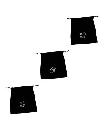 Didiseaon 3 Pcs Hair Dryer Storage Bag Drawstring Hair Dryer Pouch Hair Dryer Purse Jewelry Portable Flannel