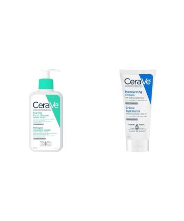CeraVe FOAMING Face Cleanser Gentle Face Wash with Hyaluronic Acid Niacinamide Ceramides & Moisturizing Cream Travel Size Daily Face and Body Moisturizer for Normal to Dry Skin Face Cleanser + SKIN_MOISTURIZER 360600053475 237 ml (Pack of 1)