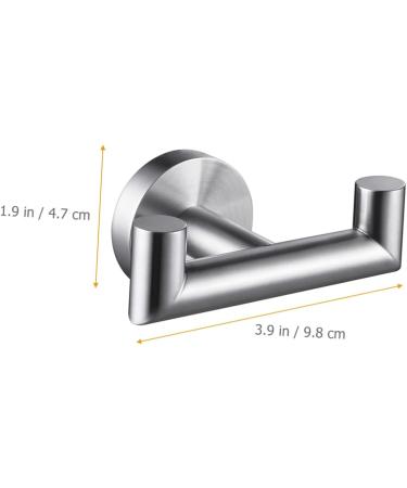 Alipis 3pcs Coat Hook Hooks for Hanging Towels Stainless Steel Double Hand Towel Hanger for Wall Bathrobe 9.8x5.8cmx3pcs Silverx3pcs - Buy Online on GoSupps.com