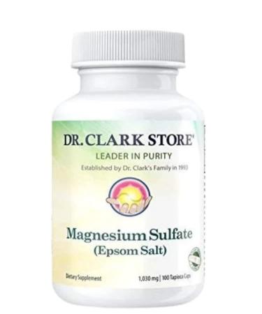 Magnesium SULFATE (Epsom Salt) Vegetarian 1030 MG 100 Tapioca CAPS
