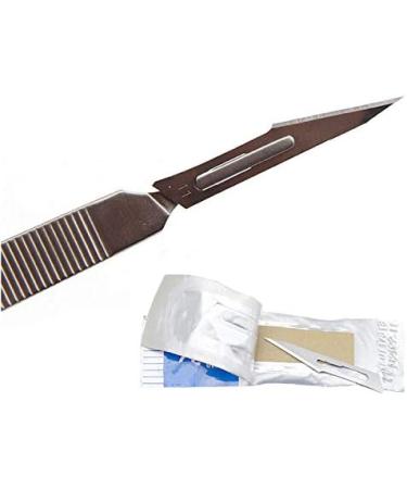 ABMRO Scalpel Blades #11 with #3 Handle Sterile Single Blade Razor for Dermaplaning Dissection Podiatry and Grooming - Buy Online on GoSupps.com