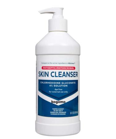 bogomo Antiseptic Skin Cleanser Chlorhexidine Gluconate - 16 oz | Antiseptic Antimicrobial Wash | Antibacterial Soap | Wound Care Products