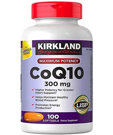Kirkland Signature Coq10 300mg 100 Softgels-Supplementing with CoQ10 Supports Heart and Antioxidant Health and May Help Support Healthy Aging