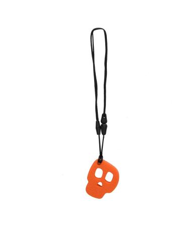Heat Resistant Chew Teething Necklace | Durable Orange Skull Teether | Stress Relief Toy for Babies - Buy Online on GoSupps.com