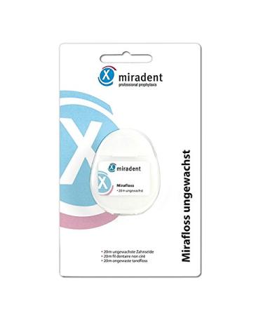 Mirafloss dental floss unwaxed 20m pack of 6 (6x 20m)