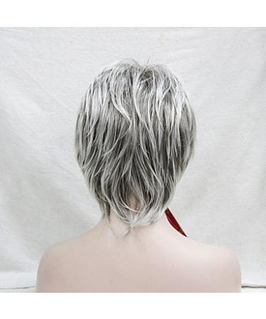 Shop Women's Wavy Gray Scale Balayage Pixie Cut Wig | Natural Layered Hair for Costumes & Everyday Wear - Buy Online on GoSupps.com