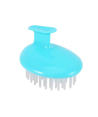 Pongnas 1 piece of head massage device comb hair massage brush shampoo scalp shower bathing wash massage device health care tool for relaxation stress (blue)