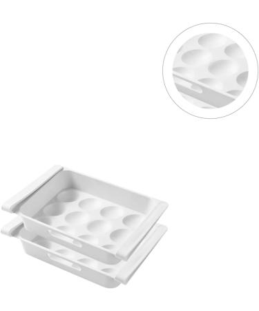 Mikikit 4 pcs Fridge Multi-purpose Container Egg Household White Refrigerator Fruit Storage Case for Drawer Whitex2pcs 26x18cmx2pcs - Buy Online on GoSupps.com