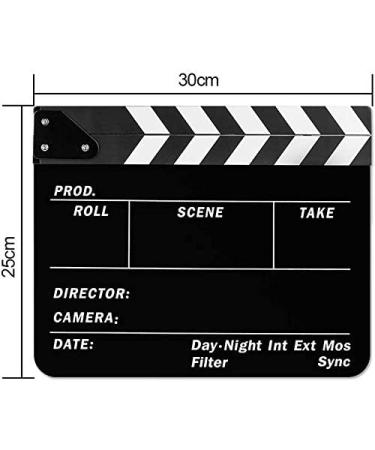 Sedremm Dry Erase Director's Film Movie Clapperboard Slate for Film TV MovieCut Action Scene (10x12in/24.5x30cm) White Clapboard and Colorful Stick - Buy Online on GoSupps.com