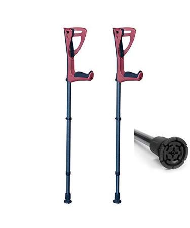 Walking stick Forearm Crutches - Lightweight Arm Cuff Crutch - Adjustable Ergonomic Comfortable Wrist Handle for Men/Women with Comfort Grip Red (Red) Selfless dedication