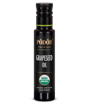 PDR Premium Organic Grapeseed oil - 8.4 Fl. Oz. - Cold-Pressed, 100% Natural, Unrefined and Unfiltered, Vegan, Gluten-Free, Non-GMO in Glass Bottle 8.4 Fl Oz