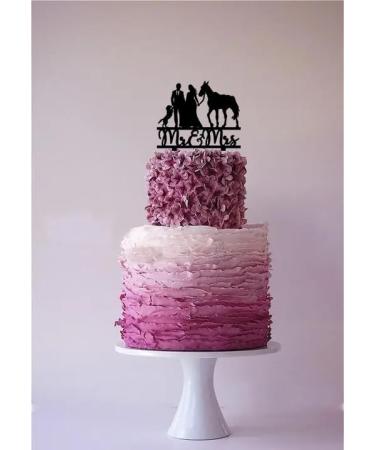 keonsatrz Horse Wedding Cake Topper Farmer Wedding Cake Topper Cowboy and Cowgirl Wedding Cake Topper Country Themed Cake Decor for Wedding Anniversary Bridal Shower Party - Buy Online on GoSupps.com