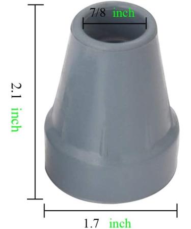 Urge Medical Crutch Tips Gray 78 Inch - Set of 2 | Durable Replacement Tips - Buy Online on GoSupps.com