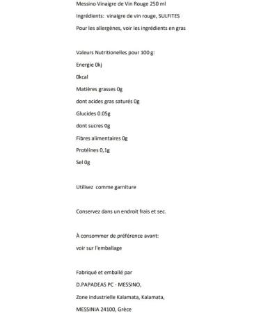  messino Messino Greek Red Wine Vinegar Pack of 3 x 250ml (Total: 750ml) - Buy Online on GoSupps.com