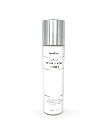 Daily Exfoliating Toner with AHA & BHA Gentle AM/PM Pore Refining Liquid Exfoliant for Men & Women Clears Pores Smooths Texture Hydrates Skin Unscented Non-Irritating Formula