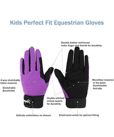 Finger Ten Kids Riding Gloves - Cycling Gloves for Children 5-13 Years - Boys & Girls Tab Bike Gloves in Fuchsia - Buy Online on GoSupps.com