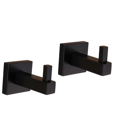 Alipis 2pcs Towel Hook Wall Mounted Towel Holder Coat Hook Towel Hanger Clothes Hook Accessories Matte mediumx2pcs Blackx2pcs