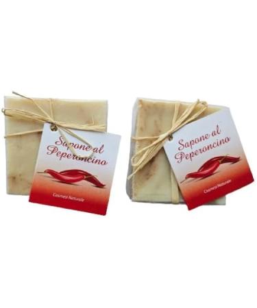 Pack of 2 x 100g all-natural soaps with Calabrian chili pepper - Contains no preservatives or antioxidants - Buy Online on GoSupps.com