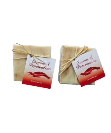 Pack of 2 x 100g all-natural soaps with Calabrian chili pepper - Contains no preservatives or antioxidants