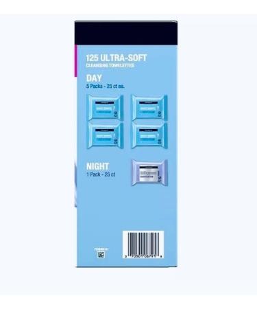 25 ct. Cleansing Makeup Remover & Night Calming Towelettes - Pack of 5 - Gentle Skin Care for All Skin Types - International Shipping Available - Buy Online on GoSupps.com