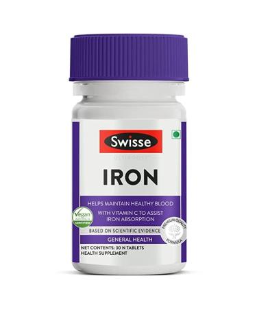 YHN Iron Supplement with Vitamin C & Vitamin B12-30 Tablets | for Both Men & Women