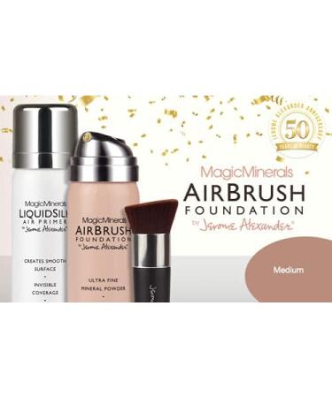 MagicMinerals AirBrush Foundtion by Jerome Alexander - Medium Shade - 3 piece spray makeup set with Anti aging ingredients for smooth radiant skin. - Buy Online on GoSupps.com