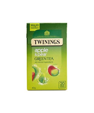 Twinings Th vert la pomme et la poire | 4 x 20 sachets