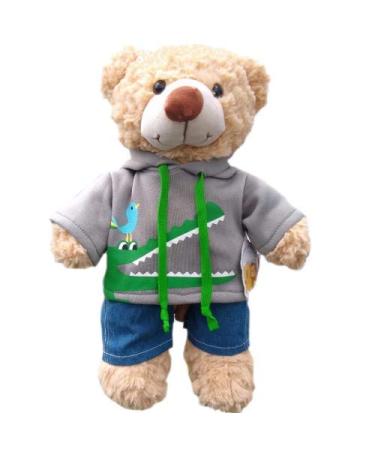 Crocodile Hoodie Outfit - Teddy Bear Clothes Outfit - 16"/40cm - BEAR NOT INCLUDED 16" Crocodile Outfit