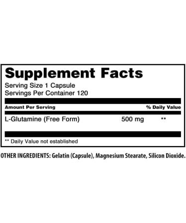 Amazing Formulas L-Glutamine 500 Mg Capsules | Amino Acid Supplement | Non-GMO | Gluten Free | Made in USA (2 Pack 120 Count) - Buy Online on GoSupps.com