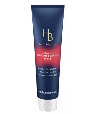 HB Hair Biology Sulfate Free Color Sealing Mask. 5 Fl Oz. Formulated to be safe for color-treated gray hair. Biotin infused helps seal damaged hair surfaces  protecting from fade-out to keep color vibrant (1 Pack)