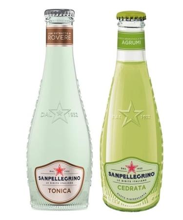 San Pellegrino Cedrata Soft Drinks Pack of 48 + Tonic Oak Disposable Glass Bottle 20 cl