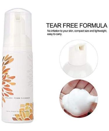 Professional Eyelash Extension Cleanser Foam 60ml with Gold Brush - Safe and Effective Daily Eyelash Shampoo/Wash - Buy Online on GoSupps.com